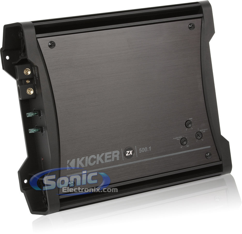 Amplificador  Kicker ZX500.1 de 500 vatios RMS clase D monobloque serie ZX