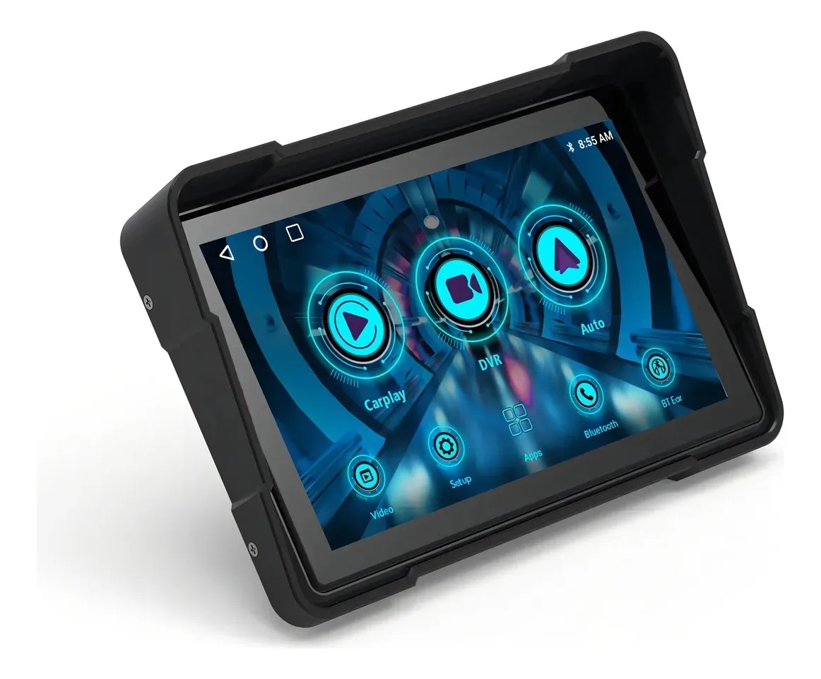 Pantalla Tactil Kl Para Moto Android Auto Y Carplay Kl-m701 Negro